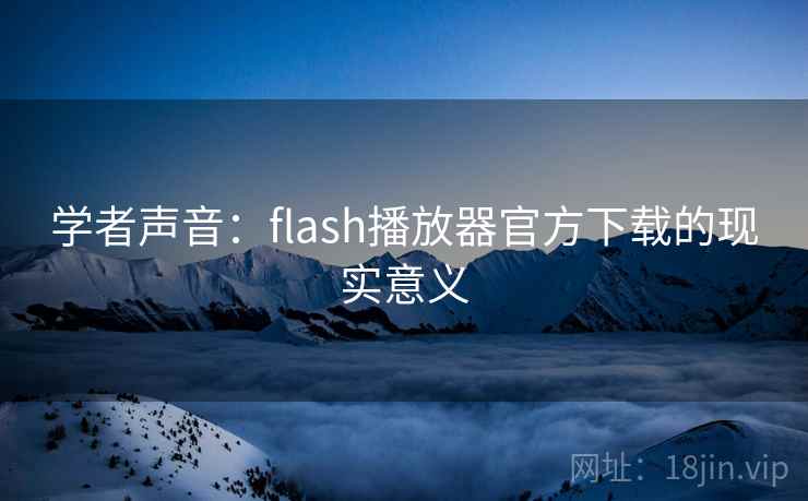 学者声音：flash播放器官方下载的现实意义